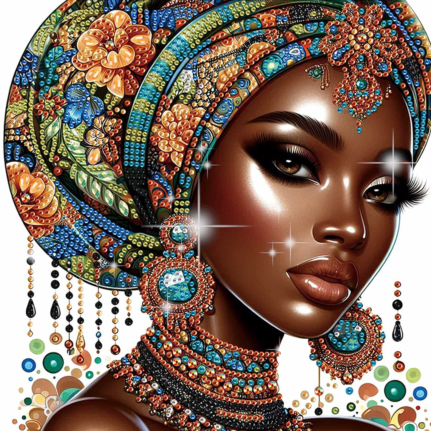 Black Woman - Special Shaped Drill Diamond Painting 30*30CM
