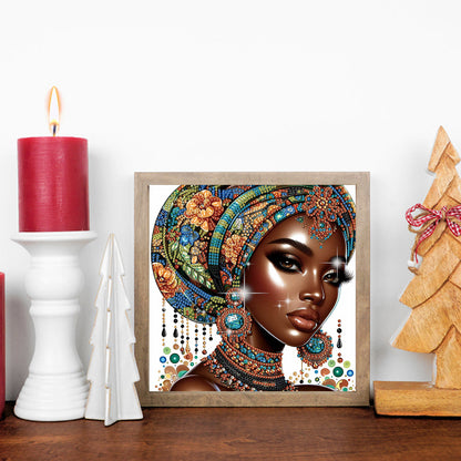 Black Woman - Special Shaped Drill Diamond Painting 30*30CM