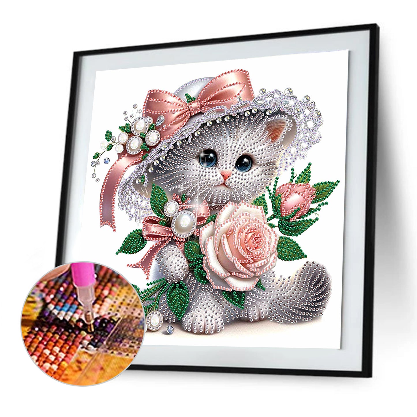 Flower Kitten - Special Shaped Drill Diamond Painting 30*30CM