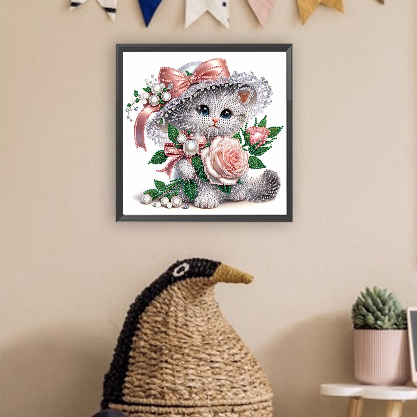 Flower Kitten - Special Shaped Drill Diamond Painting 30*30CM