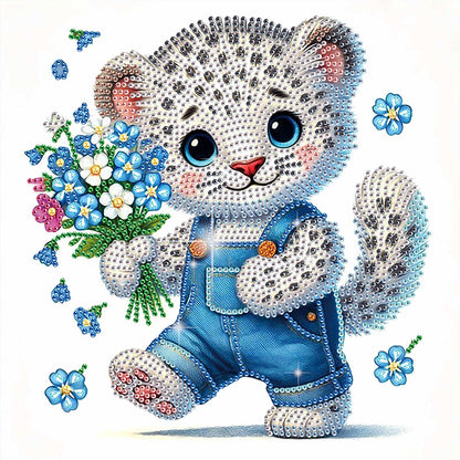 Flower Leopard - Special Shaped Drill Diamond Painting 30*30CM
