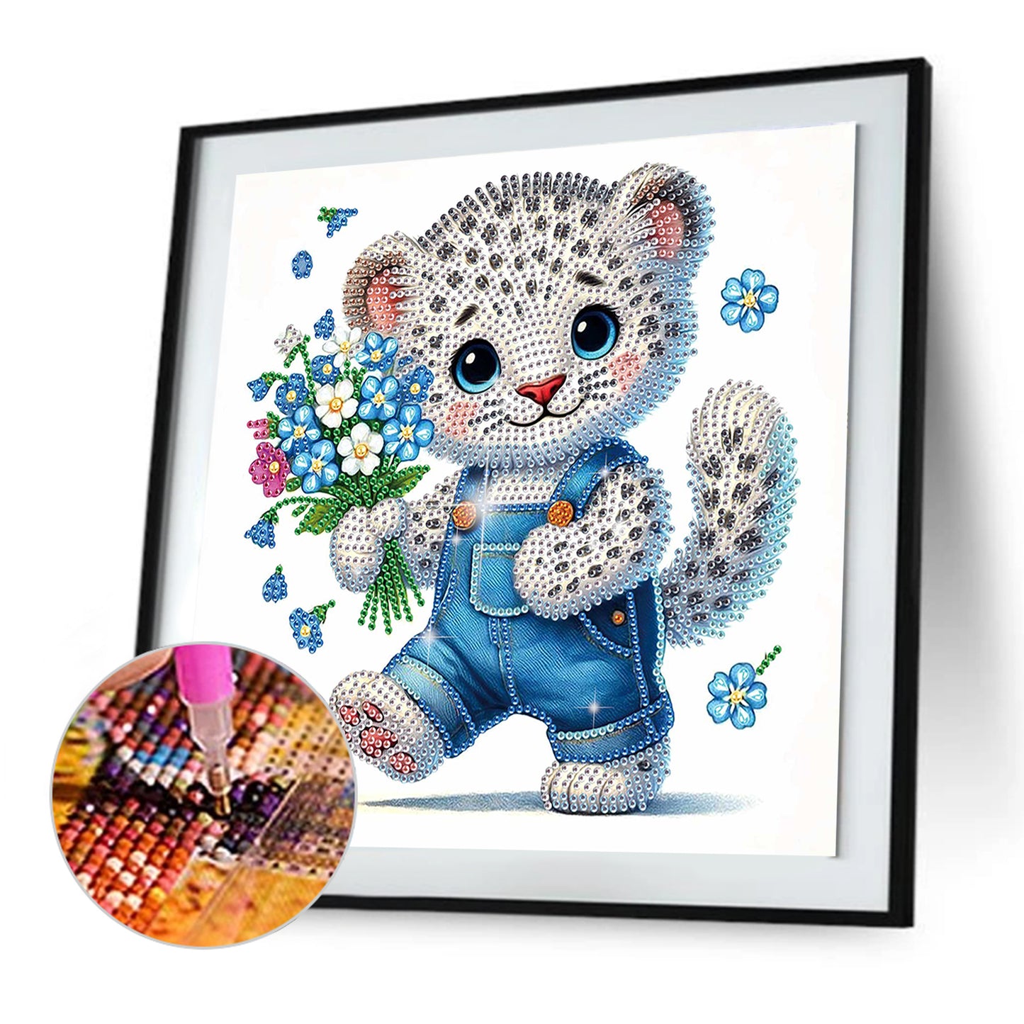 Flower Leopard - Special Shaped Drill Diamond Painting 30*30CM