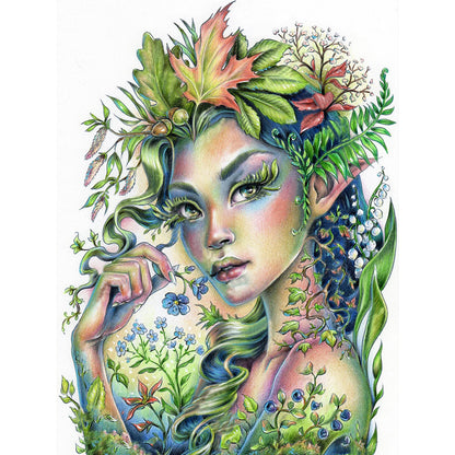 Cartoon Girl - Full Round Drill Diamond Painting 30*40CM