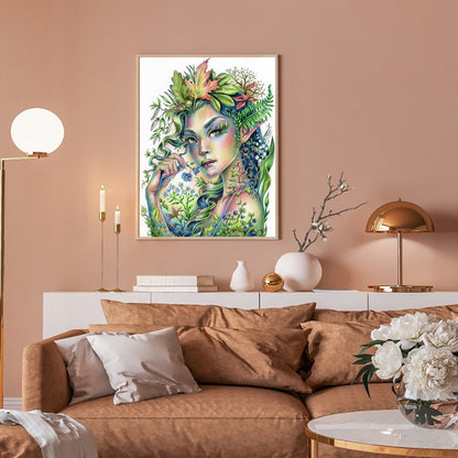 Cartoon Girl - Full Round Drill Diamond Painting 30*40CM