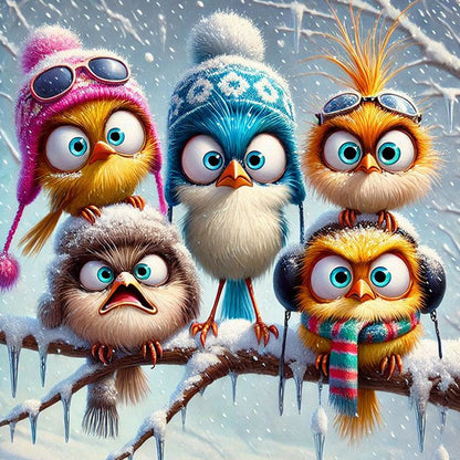 Bird - Full Round Drill Diamond Painting 50*50CM