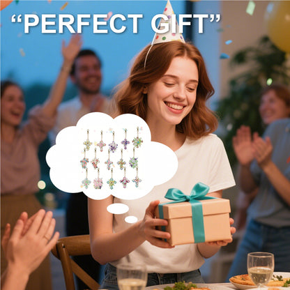 15Pcs Cross DiY Double-Sided Diamond Art Keychain Ornaments Party Crafts Decor