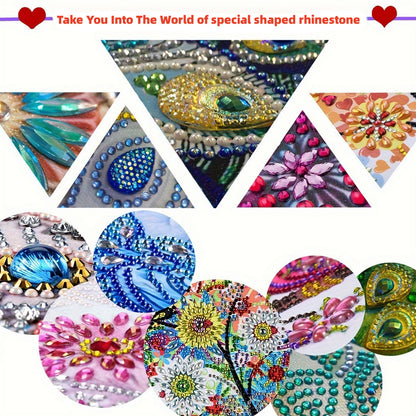 12Pcs Cats Flowers DIY Diamond Art Painting Bookmark for Reading Enthusiasts