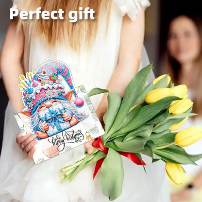 6pcs Dwarf Pattern DIY Diamond Painting Greeting Postcards Set with Envelope