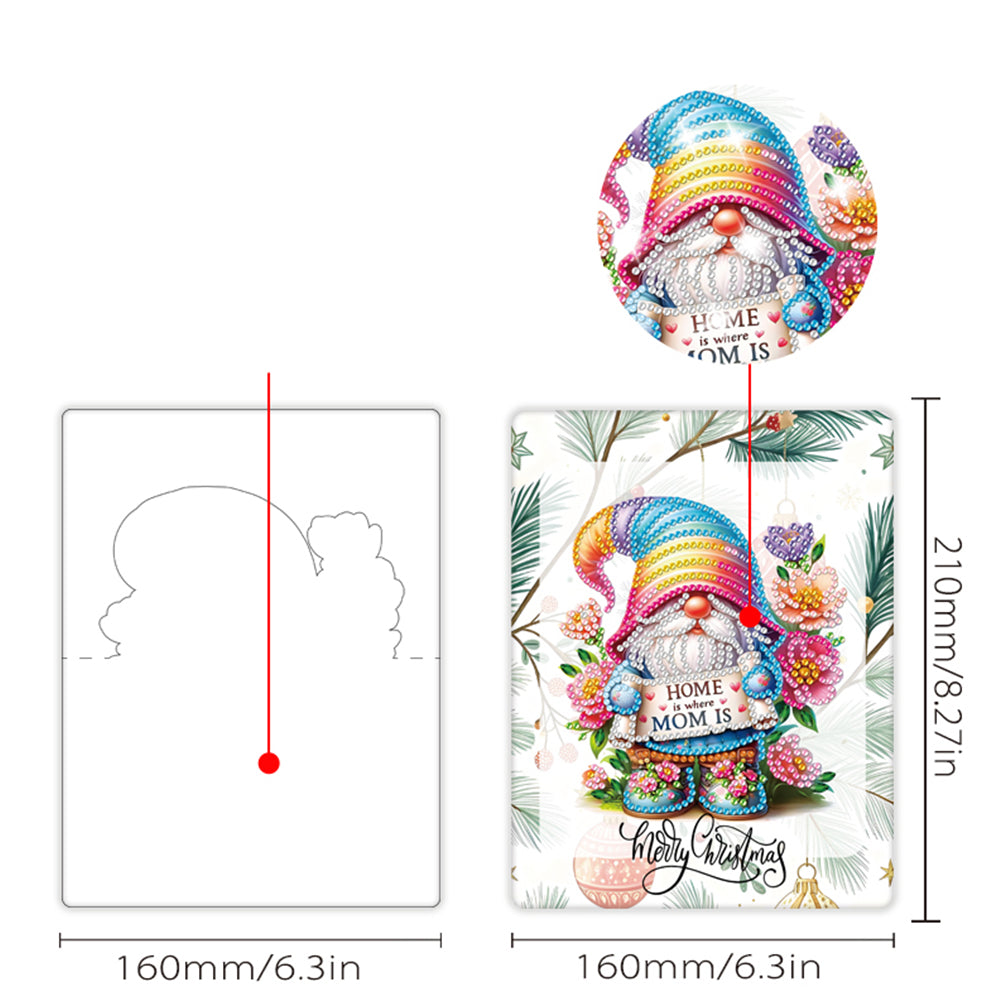 6pcs Dwarf Pattern DIY Diamond Painting Greeting Postcards Set with Envelope