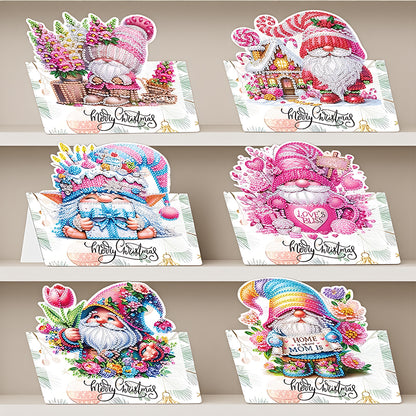 6pcs Dwarf Pattern DIY Diamond Painting Greeting Postcards Set with Envelope