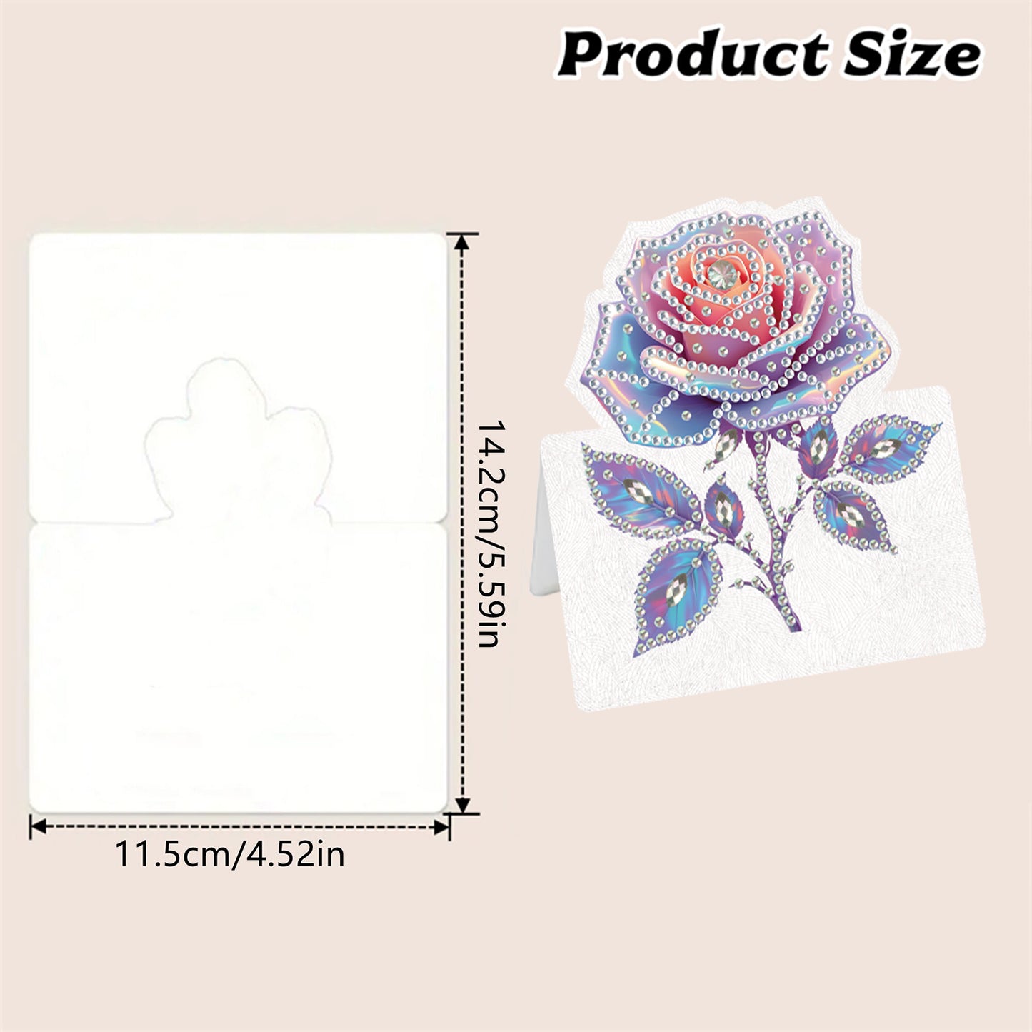 6pcs Rose DIY Diamond Art Greeting Cards with Envelopes for Adults Beginner