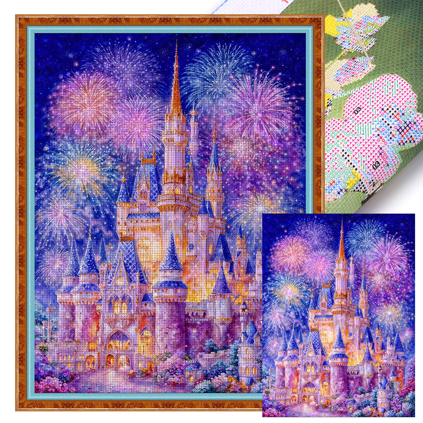 Blooming Fireworks - 9CT Stamped Cross Stitch 110*80CM(Jun He Brand)