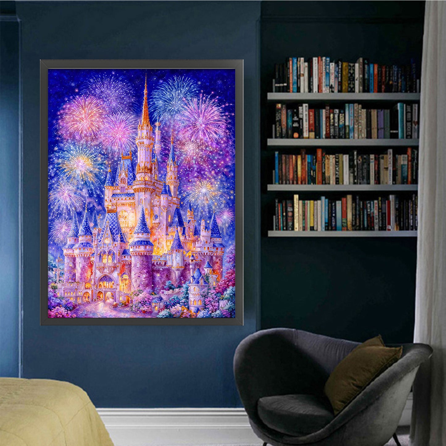 Blooming Fireworks - 9CT Stamped Cross Stitch 110*80CM(Jun He Brand)