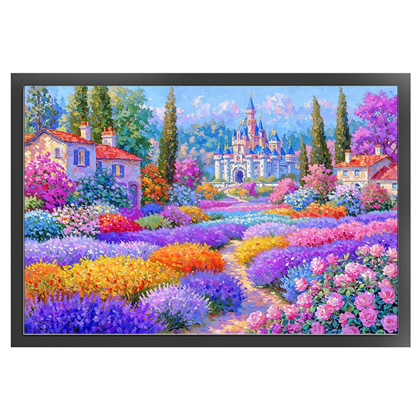 Rose Field - 9CT Stamped Cross Stitch 100*70CM(Jun He Brand)