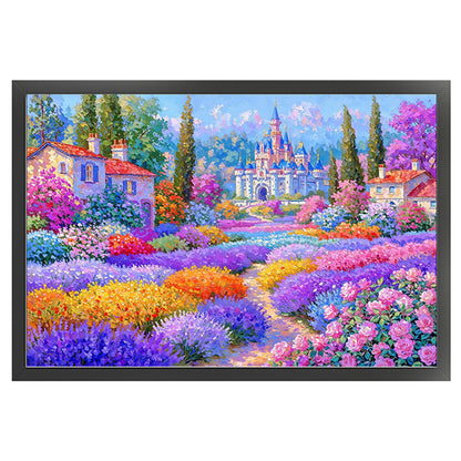 Rose Field - 9CT Stamped Cross Stitch 100*70CM(Jun He Brand)