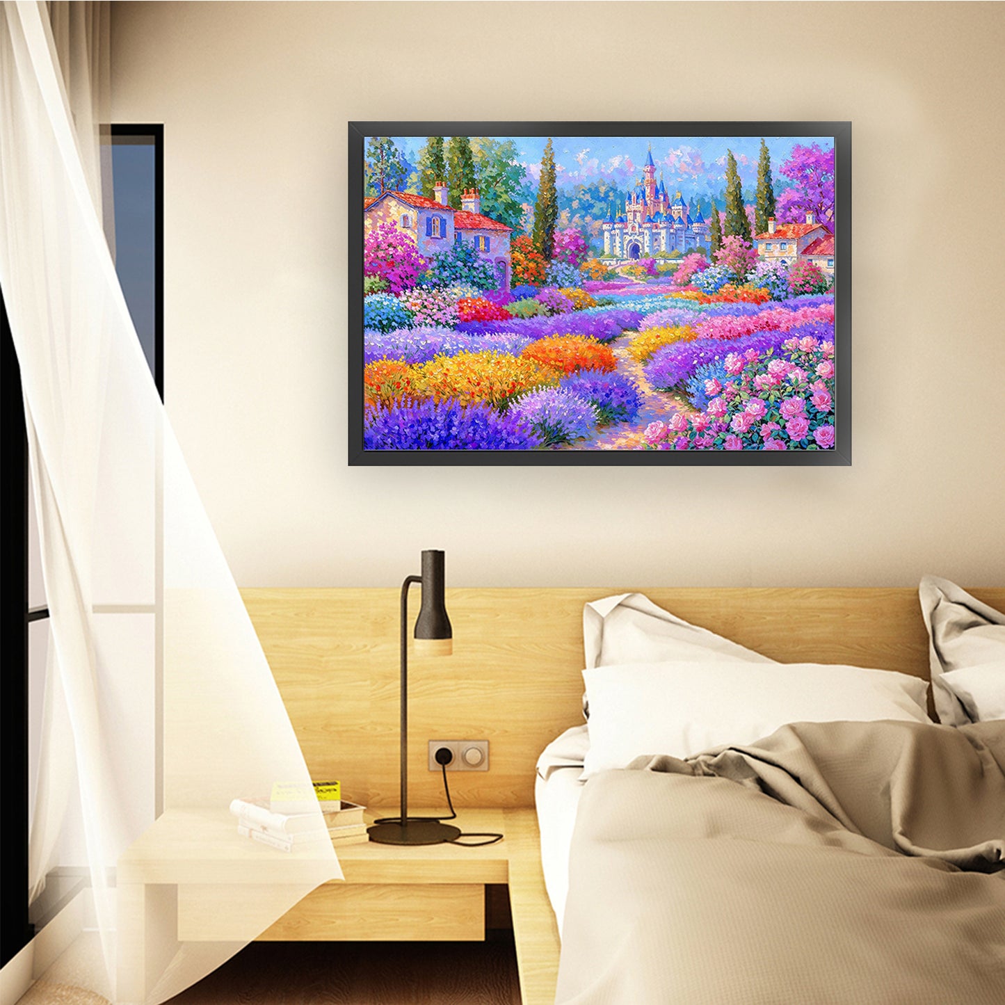 Rose Field - 9CT Stamped Cross Stitch 100*70CM(Jun He Brand)