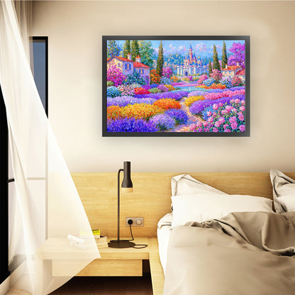 Rose Field - 9CT Stamped Cross Stitch 100*70CM(Jun He Brand)