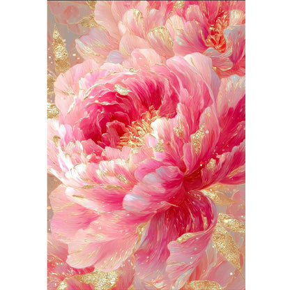 Golden Peony - 9CT Stamped Cross Stitch 60*85CM(Jun He Brand)