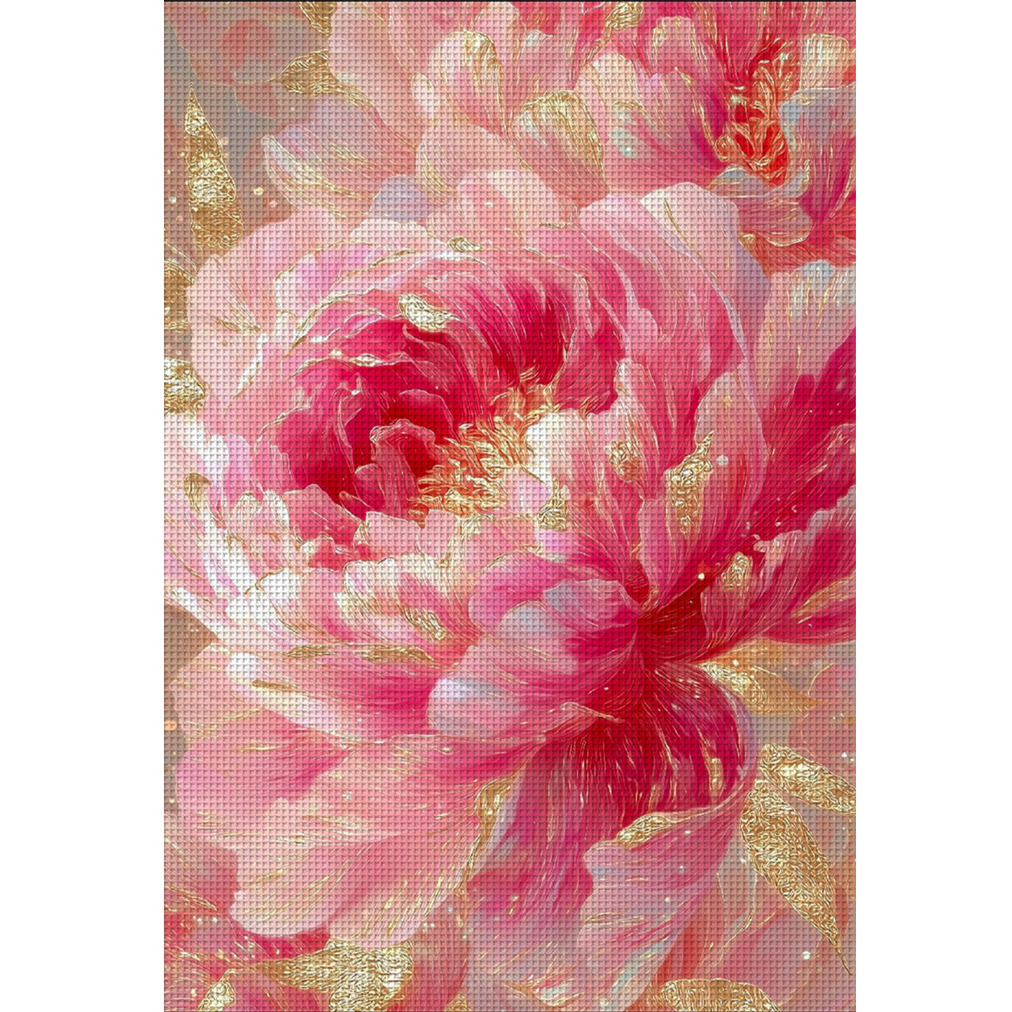 Golden Peony - 9CT Stamped Cross Stitch 60*85CM(Jun He Brand)