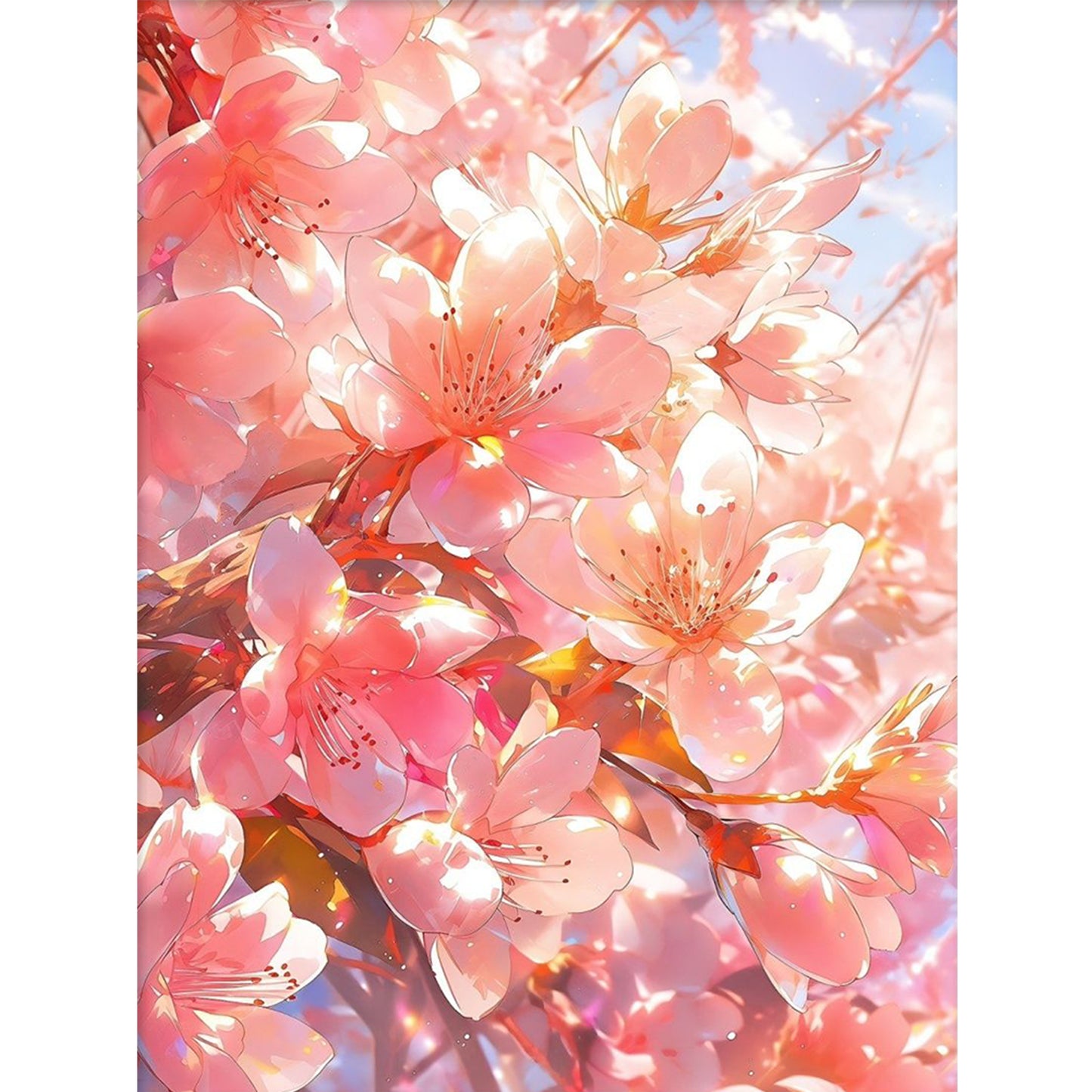 Peach Blossom - 9CT Stamped Cross Stitch 65*85CM(Jun He Brand)