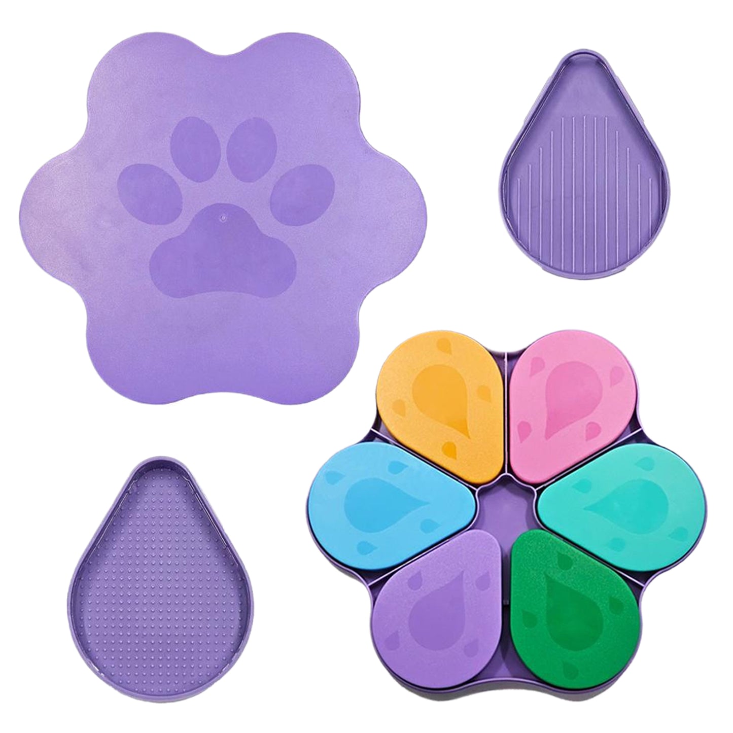 6PCS Diamond Art Trays Cat Paw Diamond Painting Organizer for DIY (Multicolor)