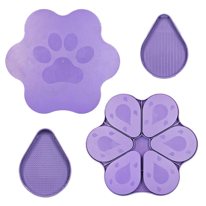 6PCS Diamond Art Trays Cat Paw Diamond Painting Organizer for DIY Crafts(Purple)