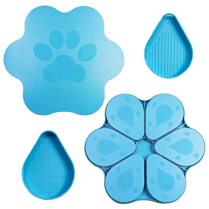 6PCS Diamond Art Trays Cat Paw Diamond Painting Organizer for DIY Crafts (Blue)