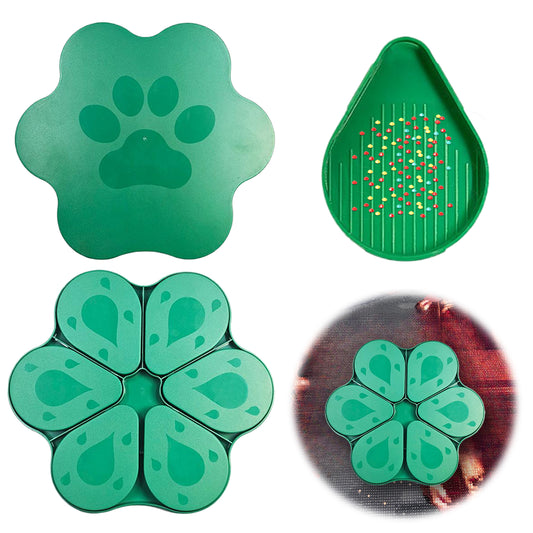 6PCS Diamond Art Trays Cat Paw Diamond Painting Organizer for DIY Crafts (Green)