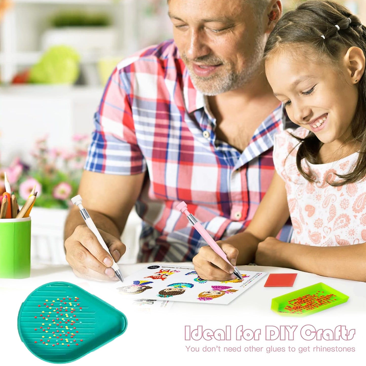 6PCS Diamond Art Trays Cat Paw Diamond Painting Organizer for DIY (Cyan Blue)