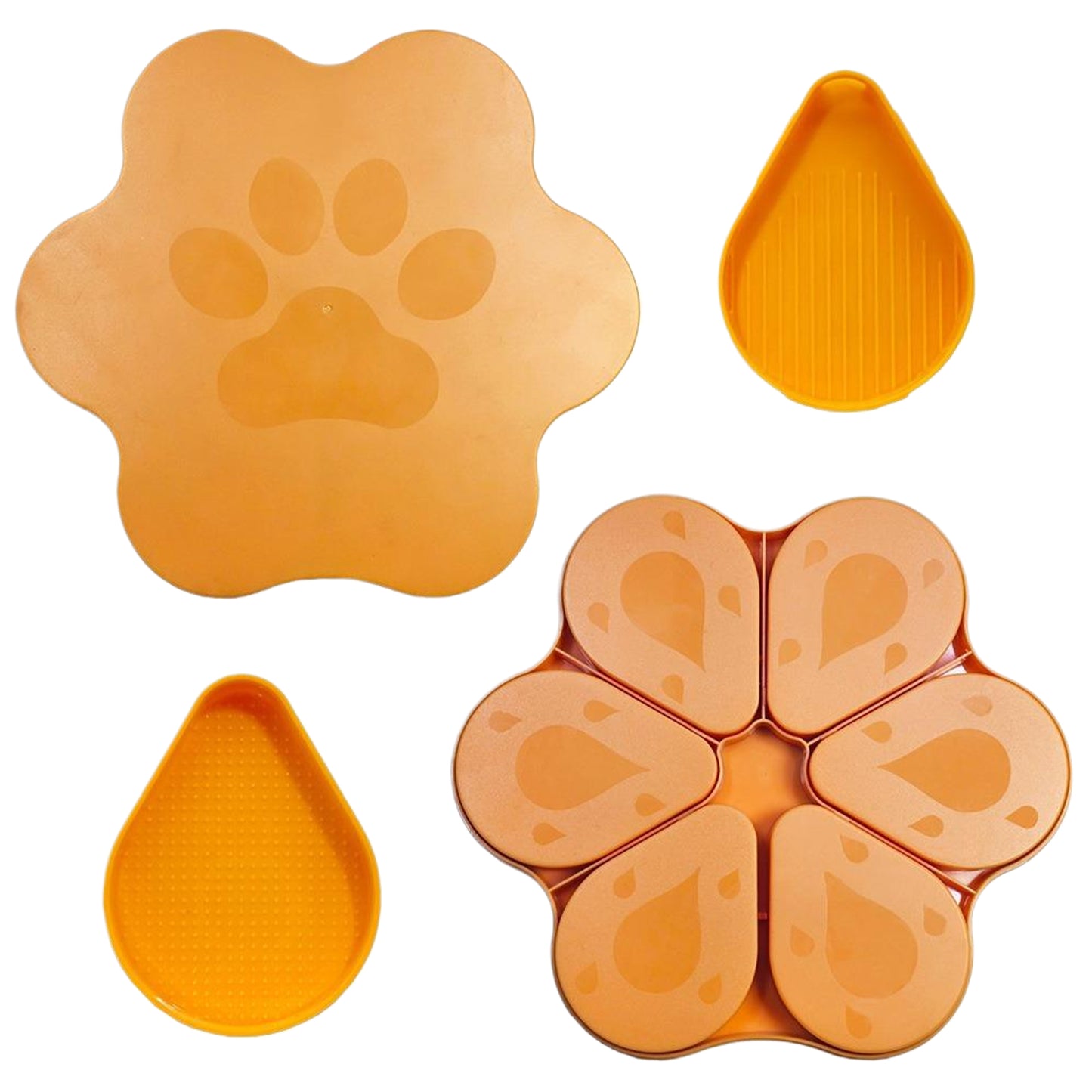 6PCS Diamond Art Trays Cat Paw Diamond Painting Organizer for DIY Crafts(Orange)