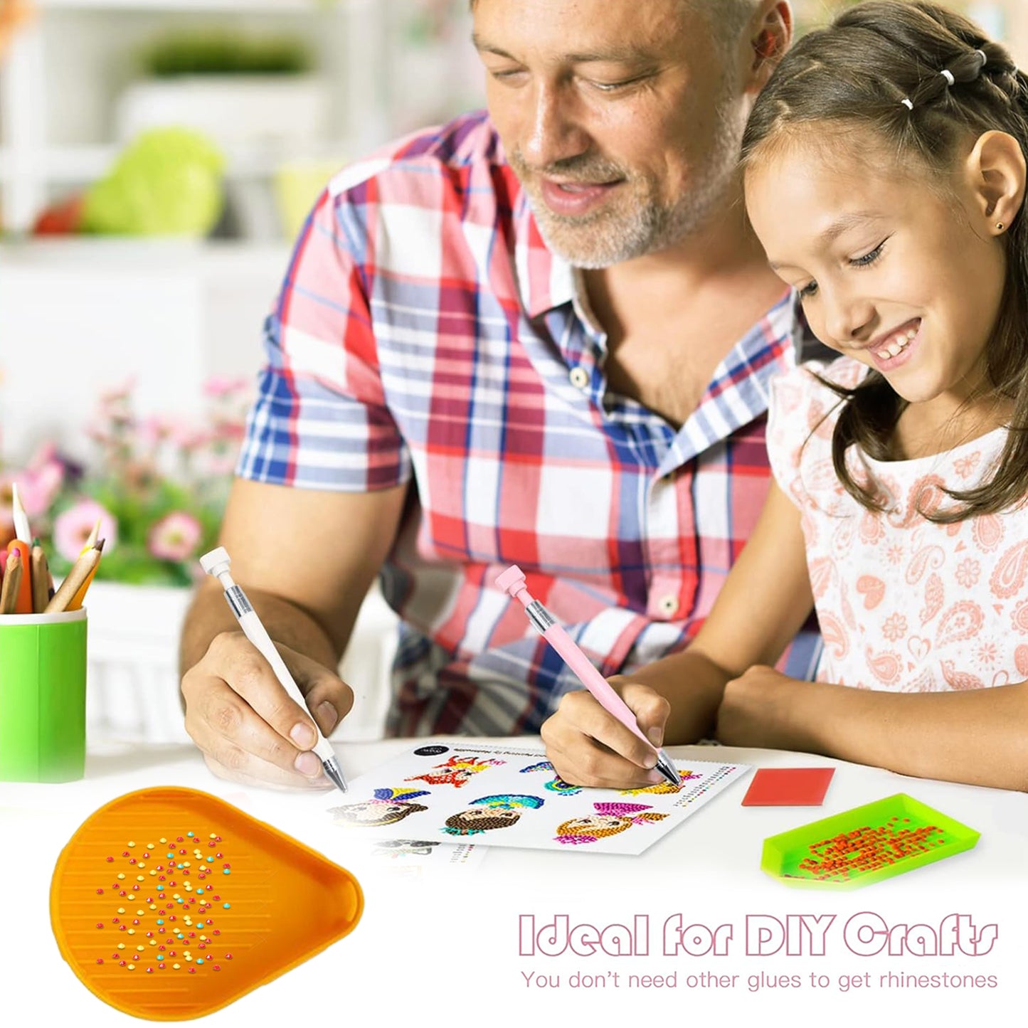 6PCS Diamond Art Trays Cat Paw Diamond Painting Organizer for DIY Crafts(Orange)