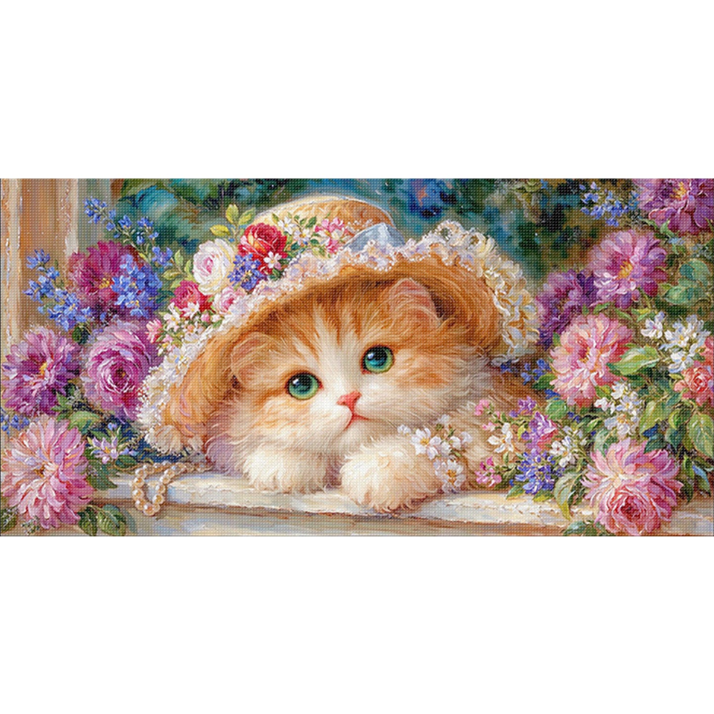 Cat - 9CT Stamped Cross Stitch 100*55CM(Jun He Brand)