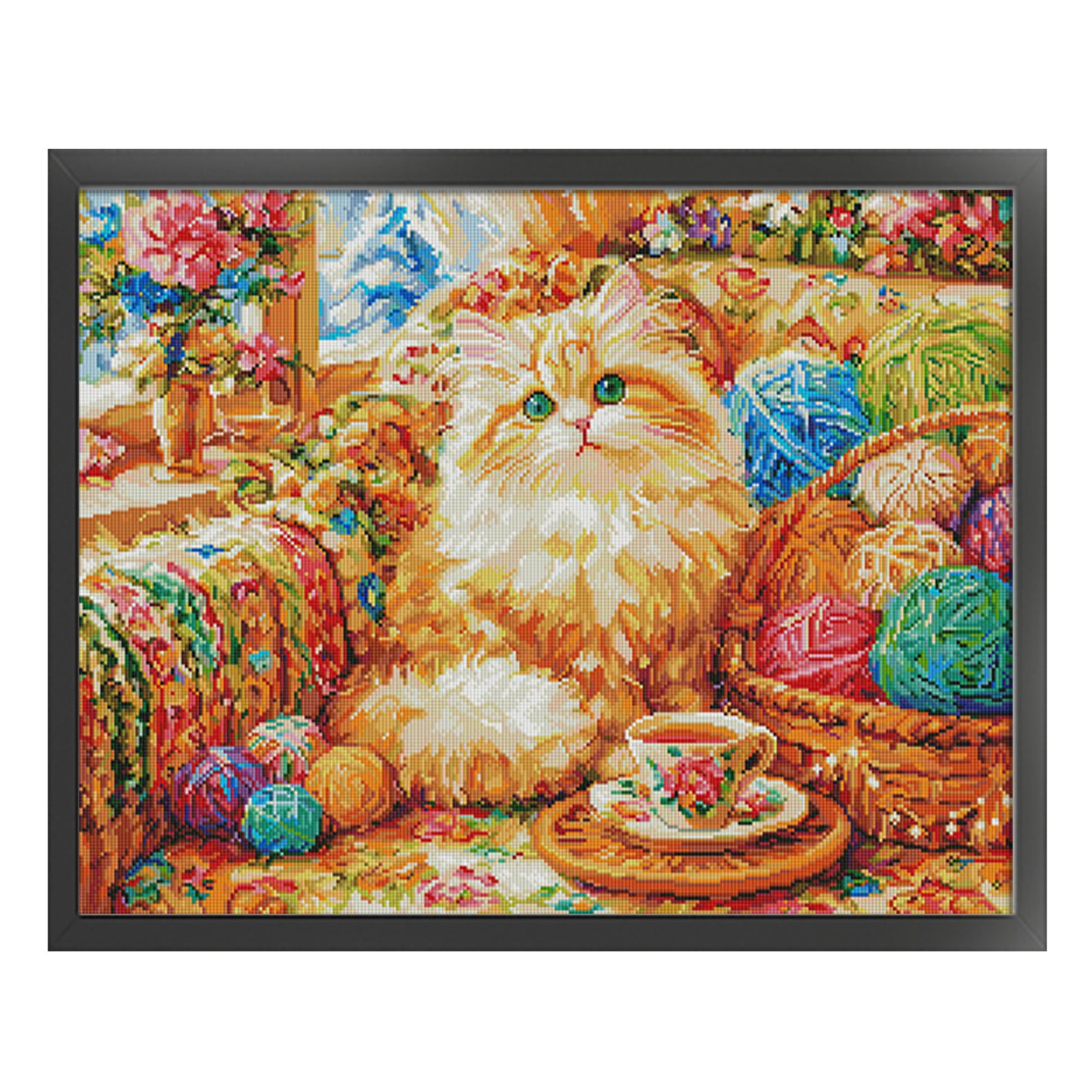 Cat Yarn Ball - 9CT Stamped Cross Stitch 70*85CM(Jun He Brand)