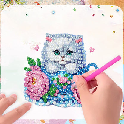 20Pcs Cat DIY Diamond Painting Magnets Kits for Beginners Adults DIY Crafts
