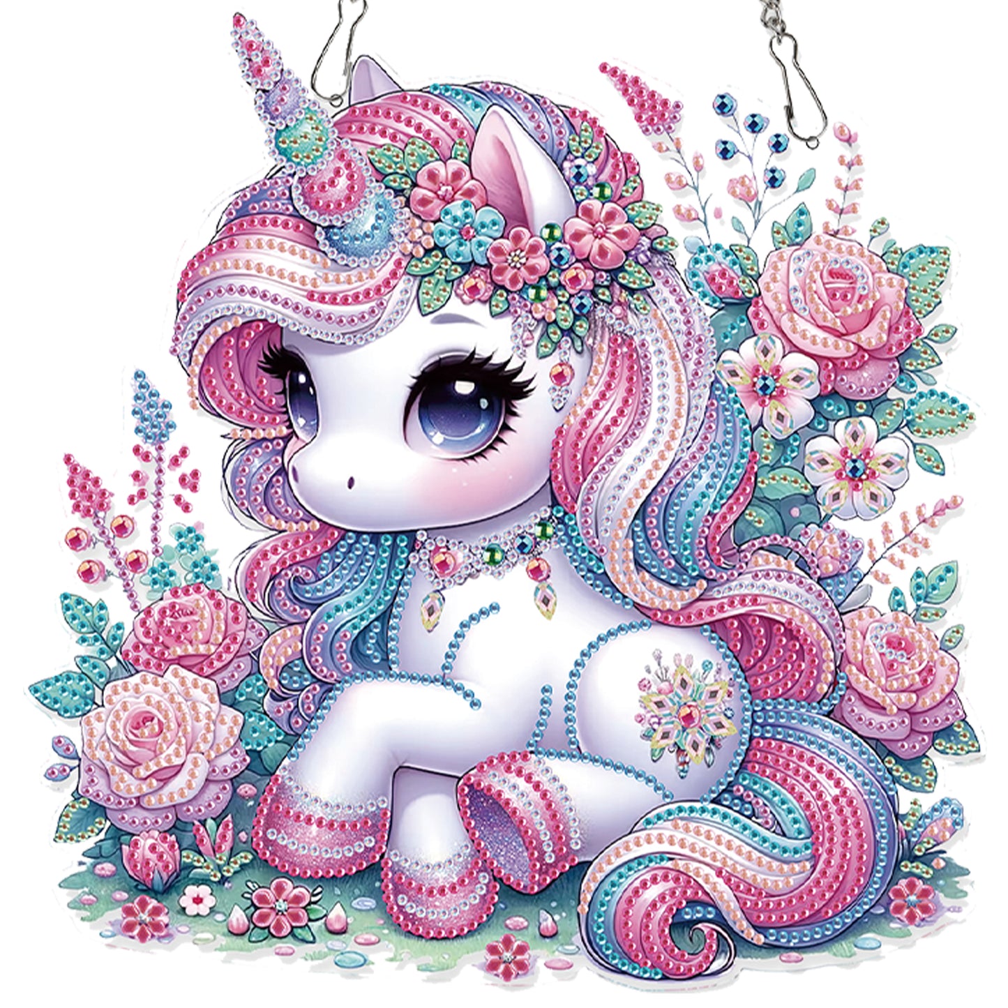 Unicorn 2D Flat DIY Acrylic Diamond Painting Pendant Kits Home Wall Window Decor