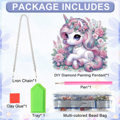 Unicorn 2D Flat DIY Acrylic Diamond Painting Pendant Kits Home Wall Window Decor