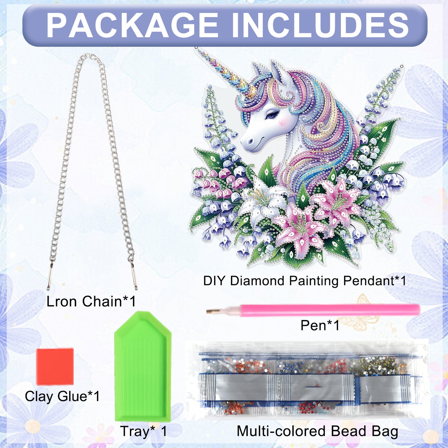 Unicorn 2D Flat DIY Acrylic Diamond Painting Pendant Kits Home Wall Window Decor