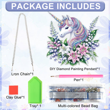 Unicorn 2D Flat DIY Acrylic Diamond Painting Pendant Kits Home Wall Window Decor