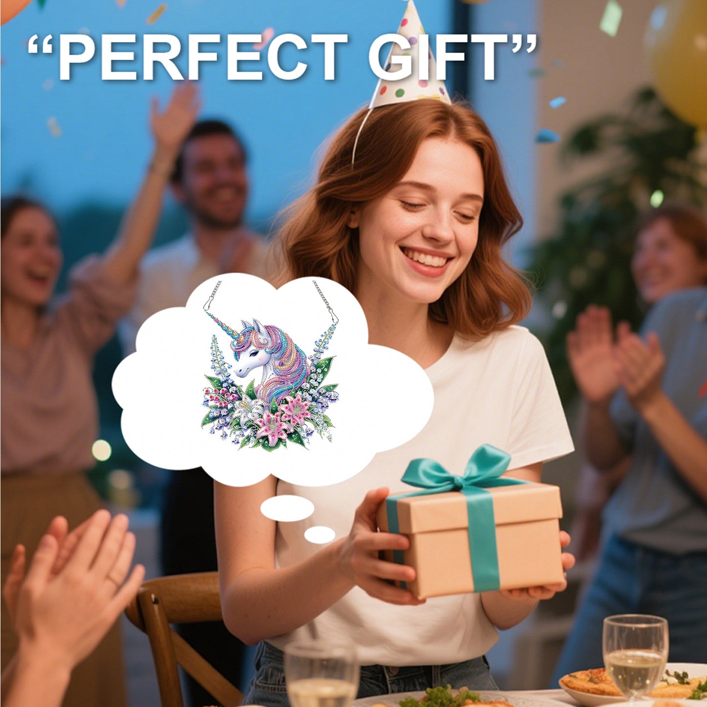 Unicorn 2D Flat DIY Acrylic Diamond Painting Pendant Kits Home Wall Window Decor