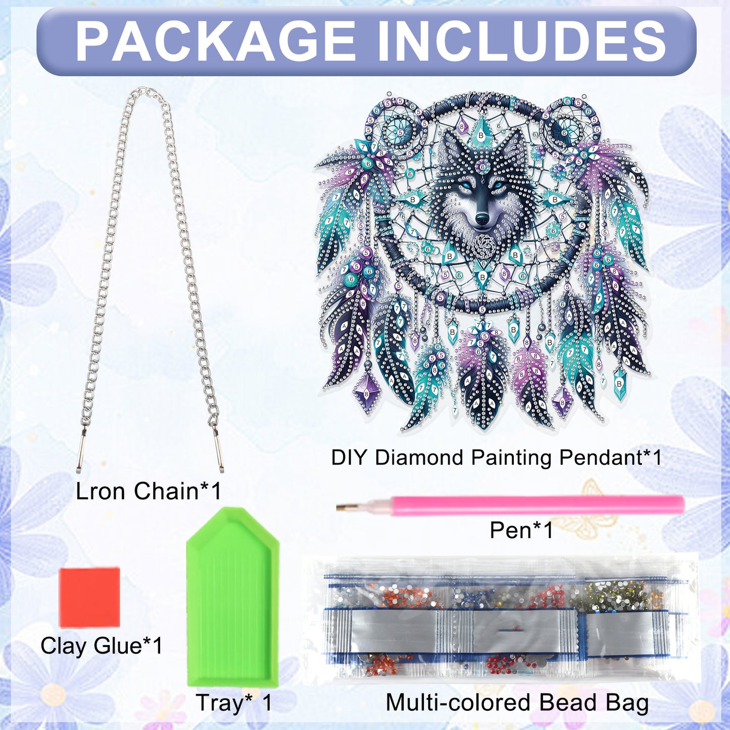 Dreamcatcher 2D Flat DIY Acrylic Diamond Painting Pendant Kits Home Wall Decor