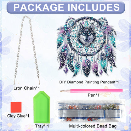 Dreamcatcher 2D Flat DIY Acrylic Diamond Painting Pendant Kits Home Wall Decor