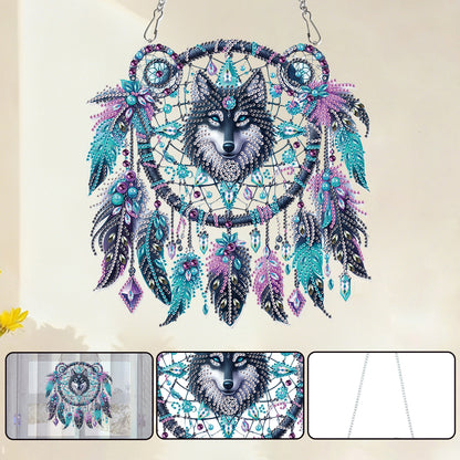 Dreamcatcher 2D Flat DIY Acrylic Diamond Painting Pendant Kits Home Wall Decor