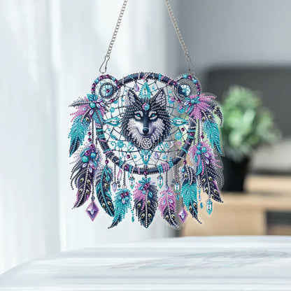Dreamcatcher 2D Flat DIY Acrylic Diamond Painting Pendant Kits Home Wall Decor
