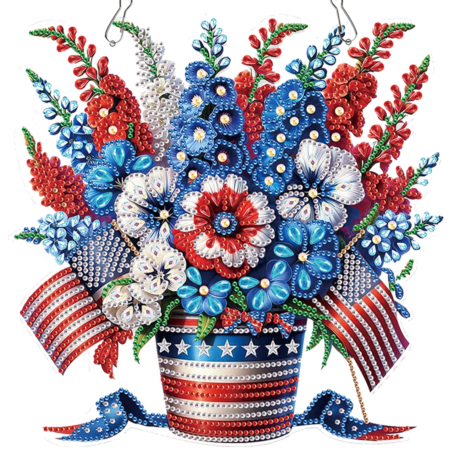 Flag 2D Flat DIY Acrylic Diamond Painting Pendant Kits Home Wall Window Decor