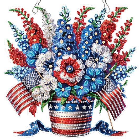 Flag 2D Flat DIY Acrylic Diamond Painting Pendant Kits Home Wall Window Decor