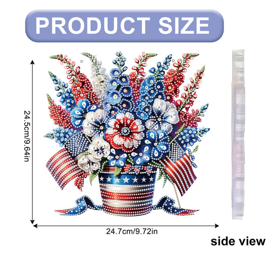 Flag 2D Flat DIY Acrylic Diamond Painting Pendant Kits Home Wall Window Decor