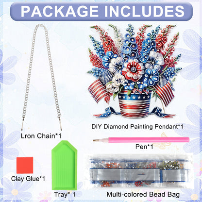 Flag 2D Flat DIY Acrylic Diamond Painting Pendant Kits Home Wall Window Decor
