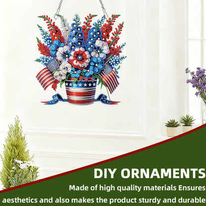 Flag 2D Flat DIY Acrylic Diamond Painting Pendant Kits Home Wall Window Decor