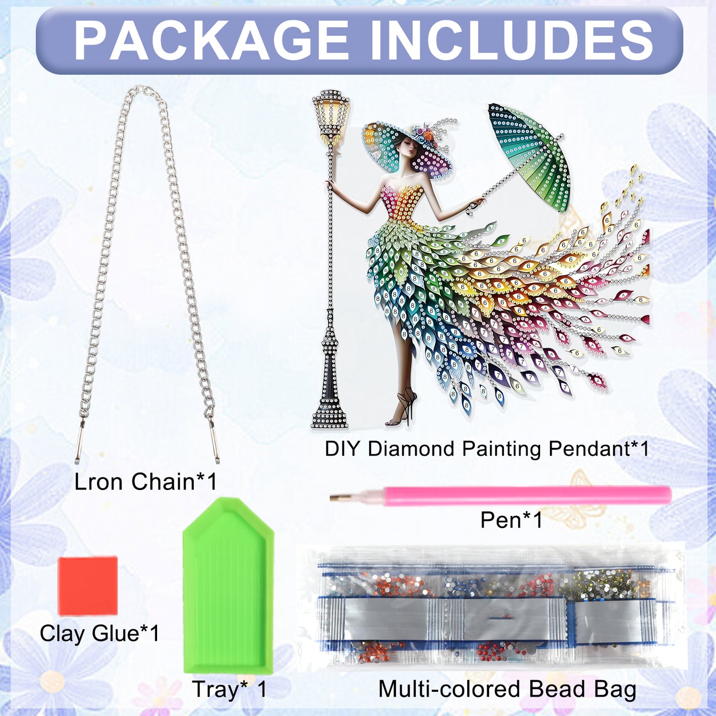 Streetlight 2D Flat DIY Acrylic Diamond Painting Pendant Kits Home Wall Decor