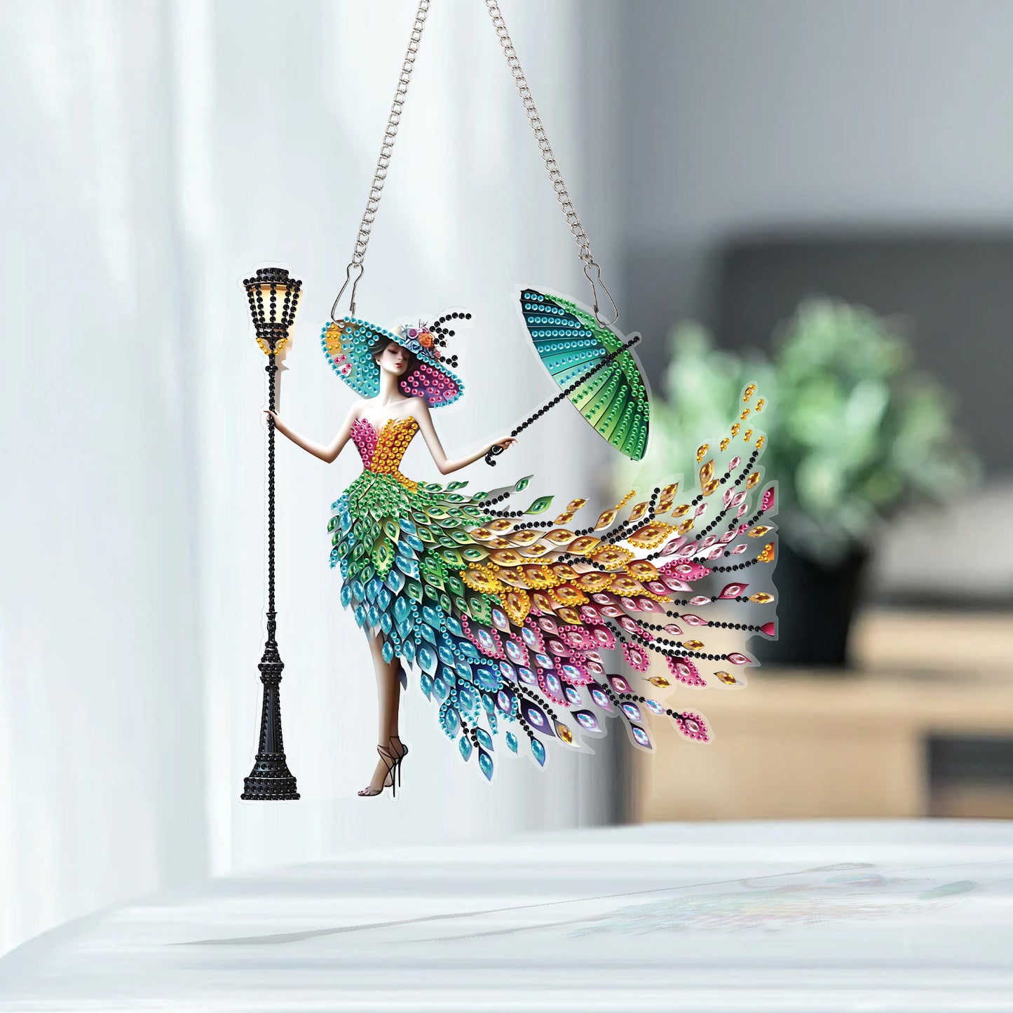 Streetlight 2D Flat DIY Acrylic Diamond Painting Pendant Kits Home Wall Decor